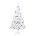 árvore Natal Artificial Pré-iluminada C/ Bolas Branco