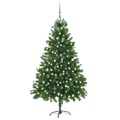 Árvore de Natal Artificial com Luzes LED e Bolas 210 cm Verde