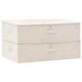 Caixas de Arrumação 2 pcs Tecido 70x40x18 cm Cor Creme