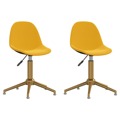 Cadeiras de Jantar Giratórias 2 pcs Veludo Amarelo Mostarda