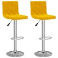 Bancos de Bar 2 pcs Veludo Amarelo Mostarda