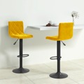 Bancos de Bar 2 pcs Veludo Amarelo Mostarda