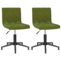 Cadeiras de Jantar Giratórias 2 pcs Veludo Verde-claro