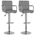 Bancos de Bar 2 pcs Couro Artificial Cinzento