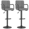 Cadeiras de Bar 2 pcs Veludo Cinzento-claro