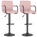 Bancos de Bar 2 pcs Veludo Rosa