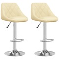 Bancos de Bar 2 pcs Couro Artificial Cor Creme