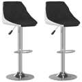 Bancos de Bar 2 pcs Couro Artificial Preto e Branco