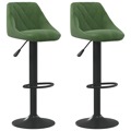 Bancos de Bar 2 pcs Veludo Verde-escuro