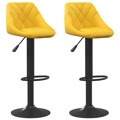 Bancos de Bar 2 pcs Veludo Amarelo Mostarda