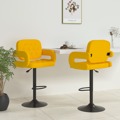 Bancos de Bar 2 pcs Tecido Amarelo Mostarda