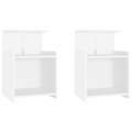 Mesas de Cabeceira 2 pcs 40x35x60 cm Contraplacado Branco