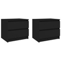 Mesas de Cabeceira 2 pcs 50x39x43,5 cm Contraplacado Preto