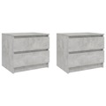 Mesas Cabeceira 2 pcs 50x39x43,5 cm Contraplacado Cinza Cimento