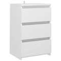 Mesa de Cabeceira 40x35x62,5 cm Contraplacado Branco