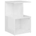 Mesa de Cabeceira 35x35x55 cm Contraplacado Branco Brilhante