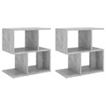 Mesas de Cabeceira 2 pcs 50x30x51,5 cm Contrapl. Cinza Cimento