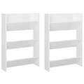 Sapateiras de Parede 2pcs 60x18x90cm Contrapl. Branco Brilhante