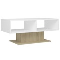 Mesa de Centro 103,5x50x44,5cm Contrapl. Branco/carvalho Sonoma