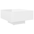 Mesa de Centro 60x60x31,5 cm Contraplacado Branco Brilhante