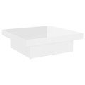 Mesa de Centro 90x90x28 cm Contraplacado Branco Brilhante