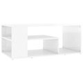 Mesa de Centro 100x50x40 cm Contraplacado Branco Brilhante