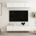 Móveis de Tv 4 pcs 80x30x30 cm Contraplacado Branco