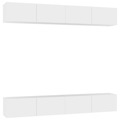 Móveis de Tv 4 pcs 100x30x30 cm Contraplacado Branco