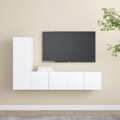 Conjunto de Móveis de Tv Contraplacado Branco 3 pcs