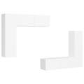 Conjunto de Móveis de Tv Contraplacado Branco 4 pcs