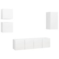 Conjunto de Móveis de Tv Contraplacado Branco 5 pcs