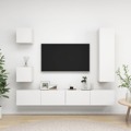 Conjunto de Móveis de Tv Contraplacado Branco 5 pcs