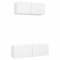 Conjunto de Móveis de Tv Contraplacado Branco 2 pcs