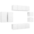 Conjunto de Móveis de Tv Contraplacado Branco 8 pcs