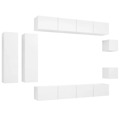 Conjunto de Móveis de Tv Contraplacado Branco 8 pcs