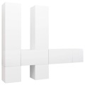 Conjunto de Móveis de Tv Contraplacado Branco 7 pcs