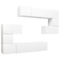 Conjunto de Móveis de Tv Contraplacado Branco 8 pcs