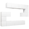 Conjunto de Móveis de Tv Contraplacado Branco 10 pcs