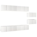 Conjunto de Móveis de Tv Contraplacado Branco 8 pcs