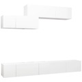 Conjunto de Móveis de Tv Contraplacado Branco 6 pcs