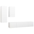 Conjunto de Móveis de Tv Contraplacado Branco 4 pcs