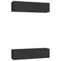 Móveis de Tv 4 pcs 60x30x30 cm Contraplacado Preto