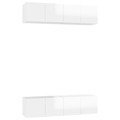 Móveis de Tv 4 pcs 60x30x30 cm Contraplacado Branco Brilhante