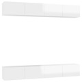 Móveis de Tv 4 pcs 100x30x30 cm Contraplacado Branco Brilhante