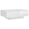 Mesa de Centro 90x60x31 cm Contraplacado Branco Brilhante