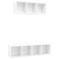 Conjunto de Móveis de Tv Contraplacado Branco Brilhante 2 pcs