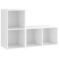 Móveis de Tv 2 pcs 72x35x36,5 cm Contraplacado Branco