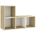 Móveis de Tv 2 pcs 72x35x36,5cm Contrap. Branco/carvalho Sonoma