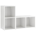 Móveis de Tv 2 pcs 72x35x36,5 cm Contraplacado Branco Brilhante