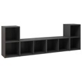 Móveis de Tv 4 pcs 72x35x36,5 cm Contraplacado Cinzento